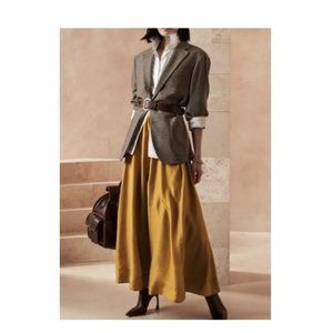 Banana Republic Gold/Ochre Silk Maxi Skirt